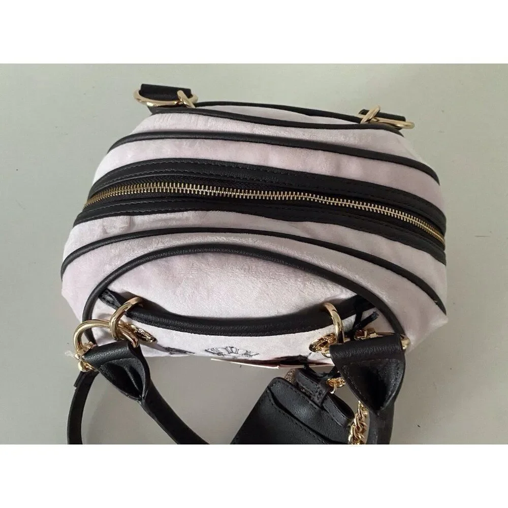 Juicy Couture Classic Scottie Dogs Satchel Crossbody Chiffon Pink With Card Case